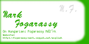 mark fogarassy business card